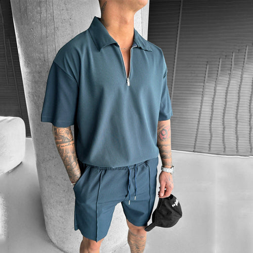 Men's Polo and Shorts Matching Set